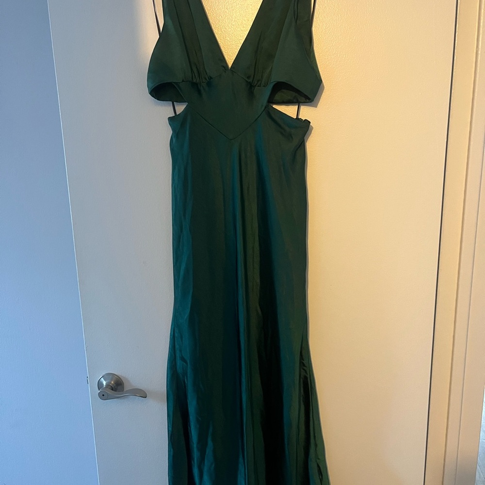 Hello Molly Green Sleeveless Plunge Gown
